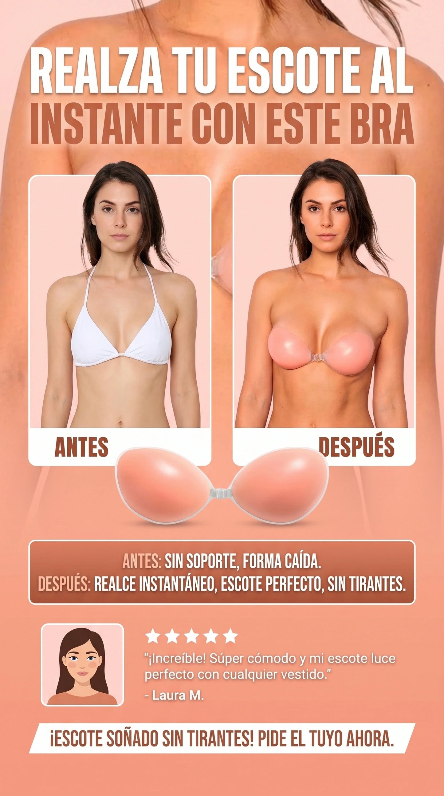 Brasier Invisible Sujetador Levanta Senos