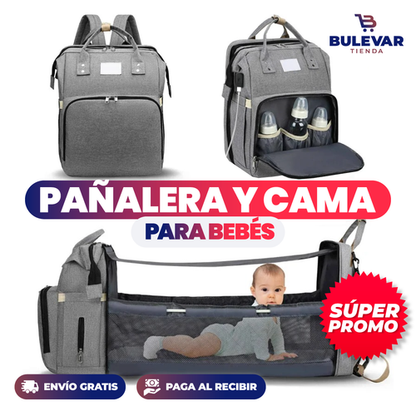 Mochila pañalera con estación de cambio 4 en 1