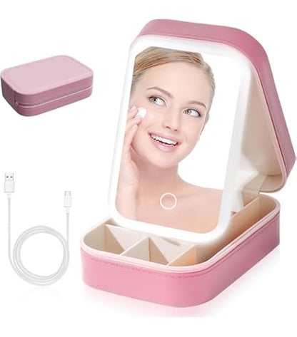 Estuche Cosmético + Espejo + Luz