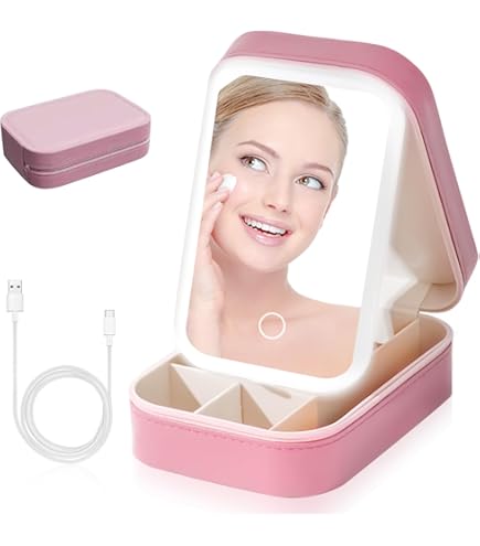 Estuche Cosmético + Espejo + Luz