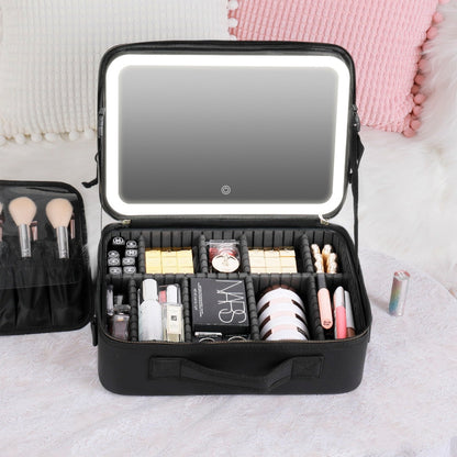 Neceser de maquillaje con espejo iluminado