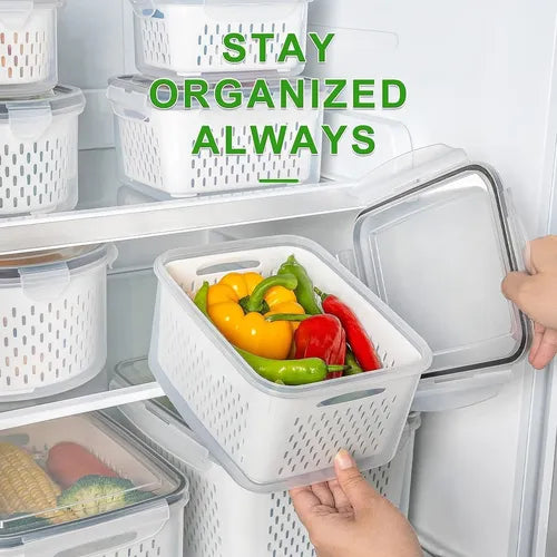Set x3 Contenedores Herméticos Para Frutas Y Verduras