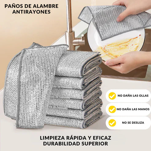 Paños de limpieza multiuso de malla metálica | Oferta 5 + 5 Gratis