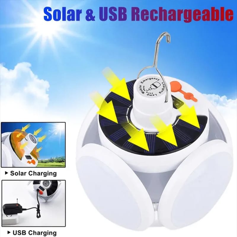 Foco Solar Led Recargable Forma Balón