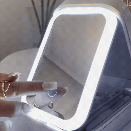 Estuche Cosmético + Espejo + Luz