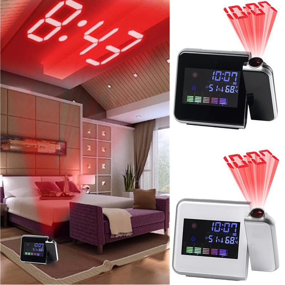 Reloj Despertador Digital Alarma Lcd Proyector Hora Espejo